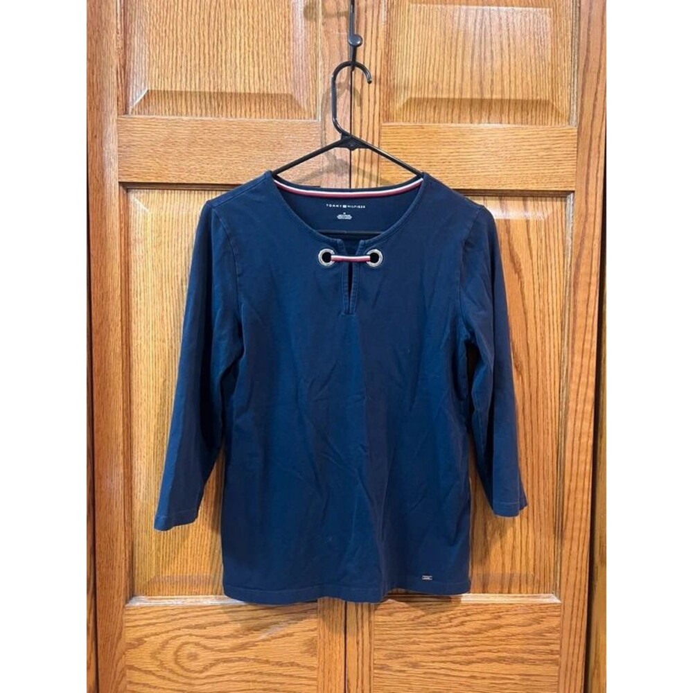 Tommy Hilfiger navy blue 3/4-sleeve top women’s size m